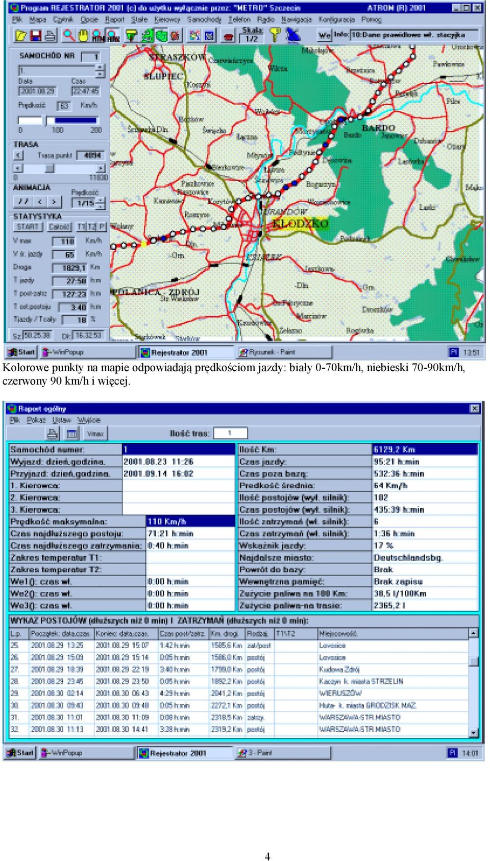 biały 0-70km/h, niebieski