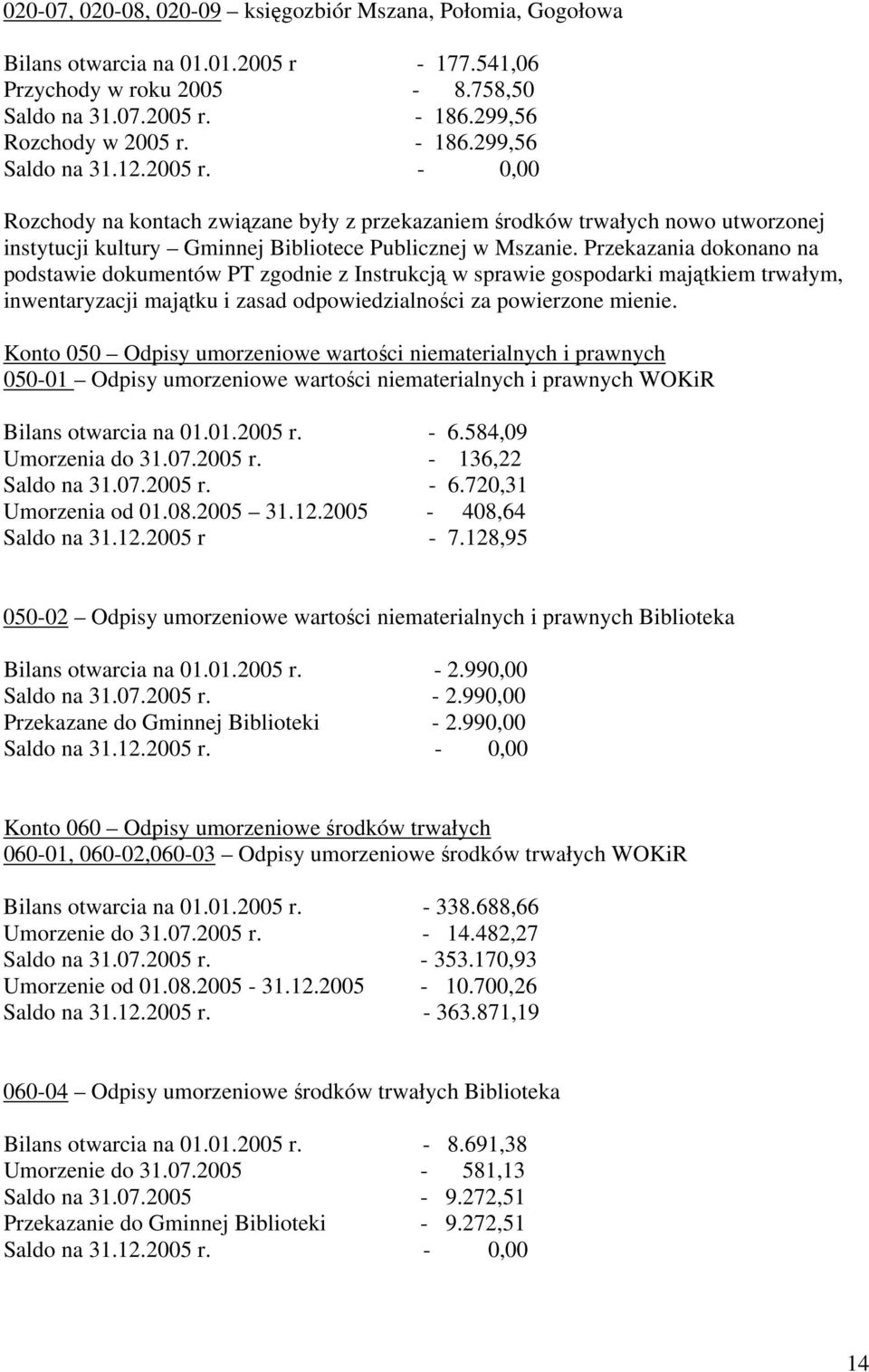Przekazania dokonano na podstawie dokumentów PT zgodnie z Instrukcją w sprawie gospodarki majątkiem trwałym, inwentaryzacji majątku i zasad odpowiedzialności za powierzone mienie.