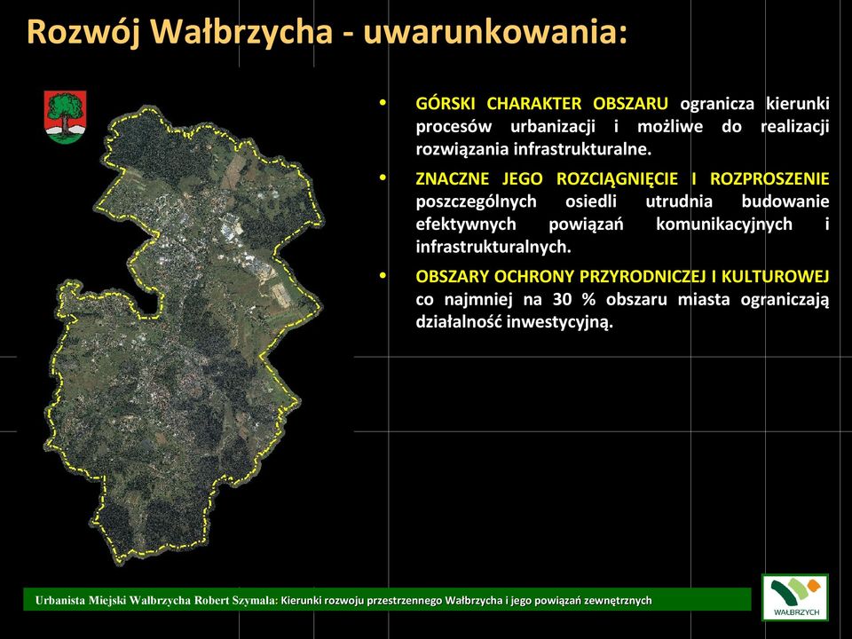 ZNACZNE JEGO ROZCIĄGNIĘCIE I ROZPROSZENIE poszczególnych osiedli utrudnia budowanie efektywnych