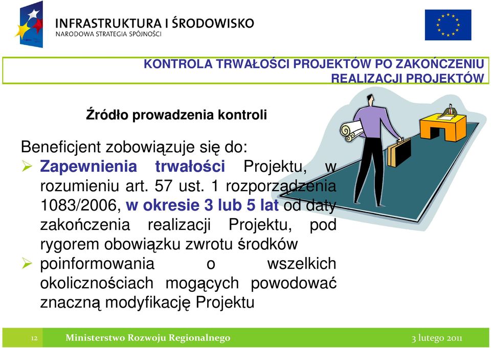 1 rozporządzenia 1083/2006, w okresie 3 lub 5 lat od daty zakończenia realizacji Projektu, pod rygorem