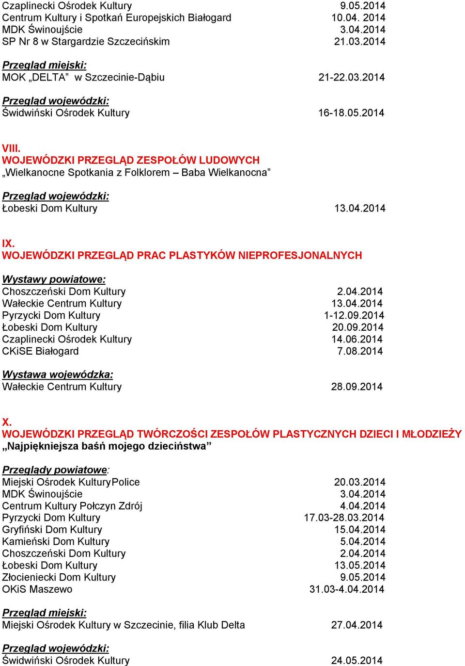 WOJEWÓDZKI PRZEGLĄD ZESPOŁÓW LUDOWYCH Wielkanocne Spotkania z Folklorem Baba Wielkanocna Łobeski Dom Kultury 13.04.2014 IX.