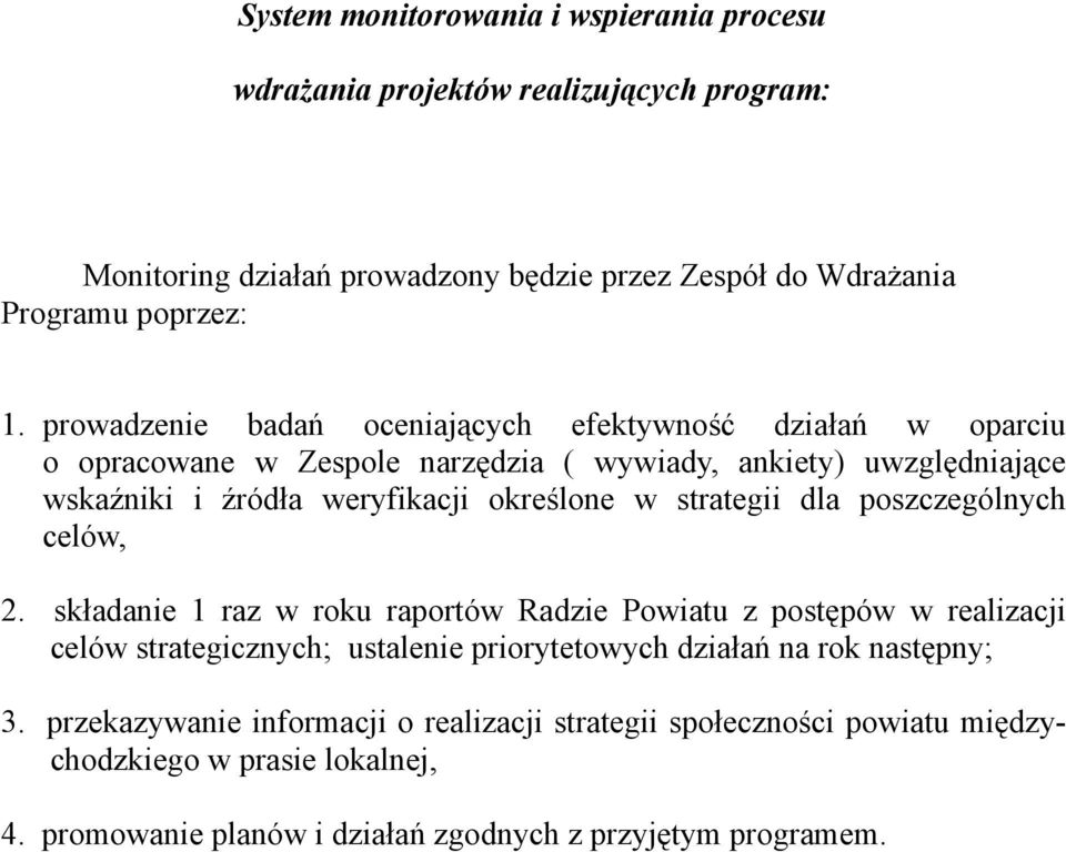 strategii dla poszczególnych celów, 2.