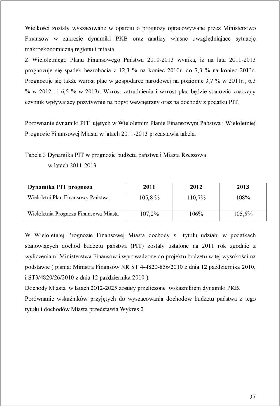 Prognozuje się także wzrost płac w gospodarce narodowej na poziomie 3,7 % w 2011r., 6,3 % w 2012r. i 6,5 % w 2013r.