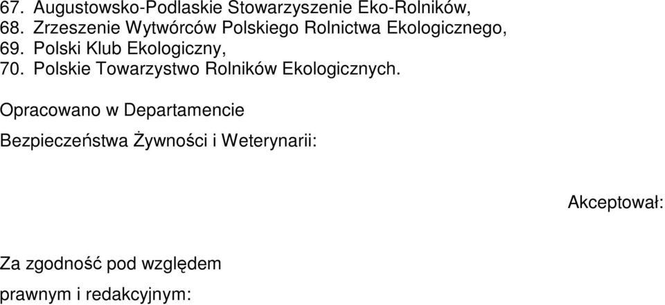 Polski Klub Ekologiczny, 70. Polskie Towarzystwo Rolników Ekologicznych.