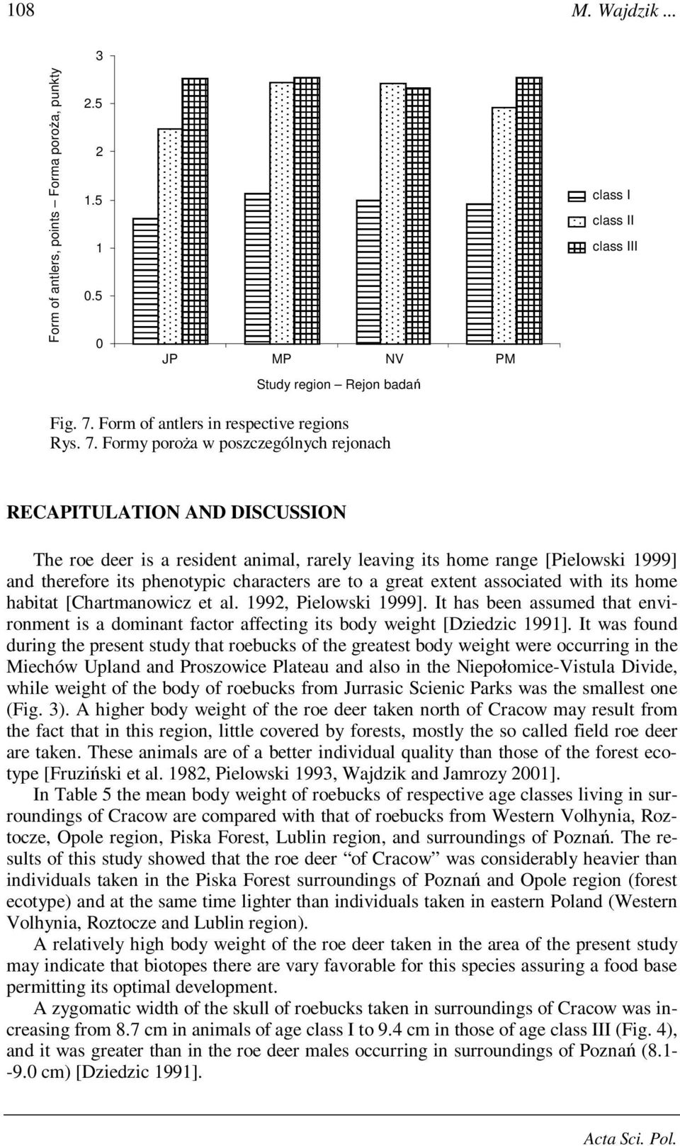 Formy poroża w poszczególnych rejonach RECAPITULATION AND DISCUSSION The roe deer is a resident animal, rarely leaving its home range [Pielowski 1999] and therefore its phenotypic characters are to a
