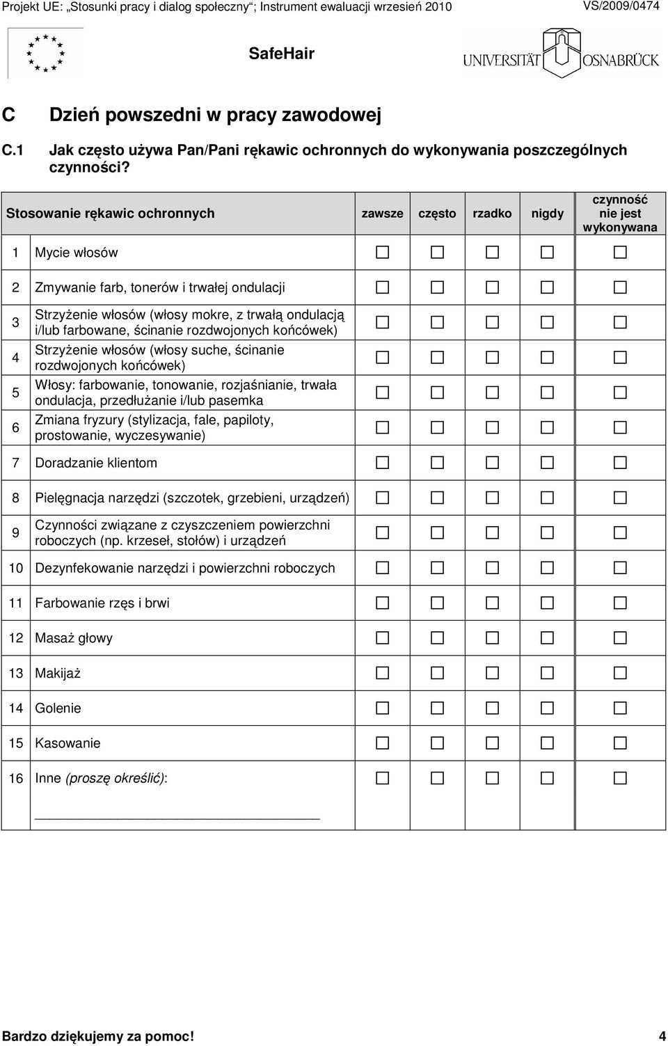 ondulacją i/lub farbowane, ścinanie rozdwojonych końcówek) Strzyżenie włosów (włosy suche, ścinanie rozdwojonych końcówek) Włosy: farbowanie, tonowanie, rozjaśnianie, trwała ondulacja, przedłużanie