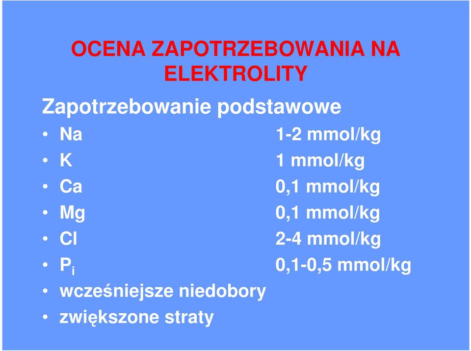 wcześniejsze niedobory zwiększone straty 1-2