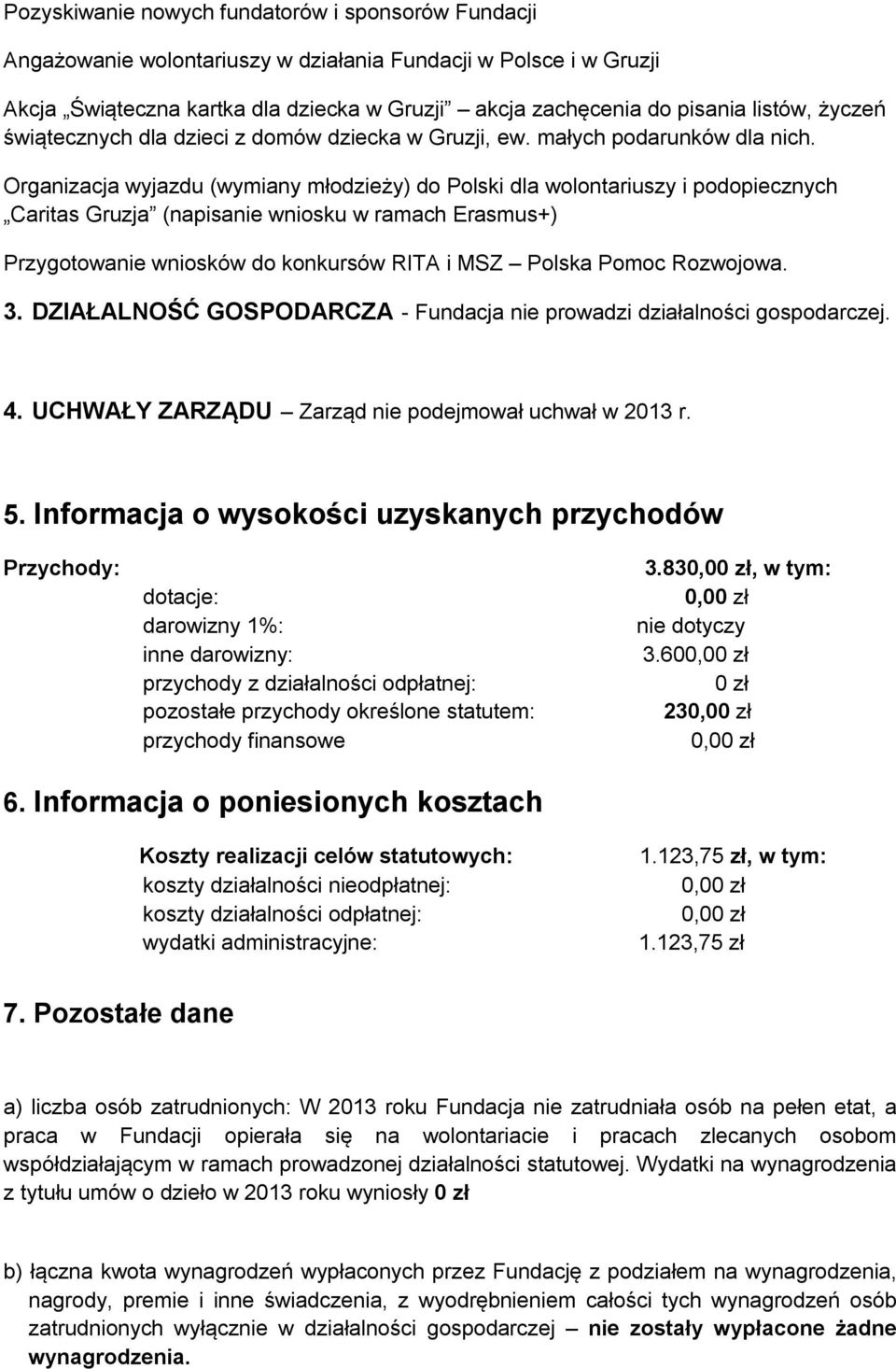 Organizacja wyjazdu (wymiany młodzieży) do Polski dla wolontariuszy i podopiecznych Caritas Gruzja (napisanie wniosku w ramach Erasmus+) Przygotowanie wniosków do konkursów RITA i MSZ Polska Pomoc