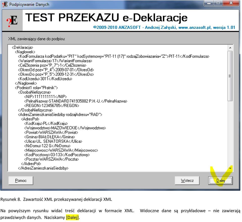 powyższym rysunku widad treśd deklaracji w