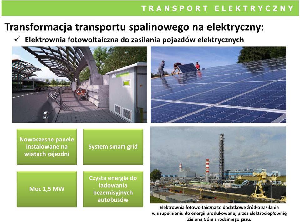 MW Czysta energia do ładowania bezemisyjnych autobusów Elektrownia fotowoltaiczna to dodatkowe