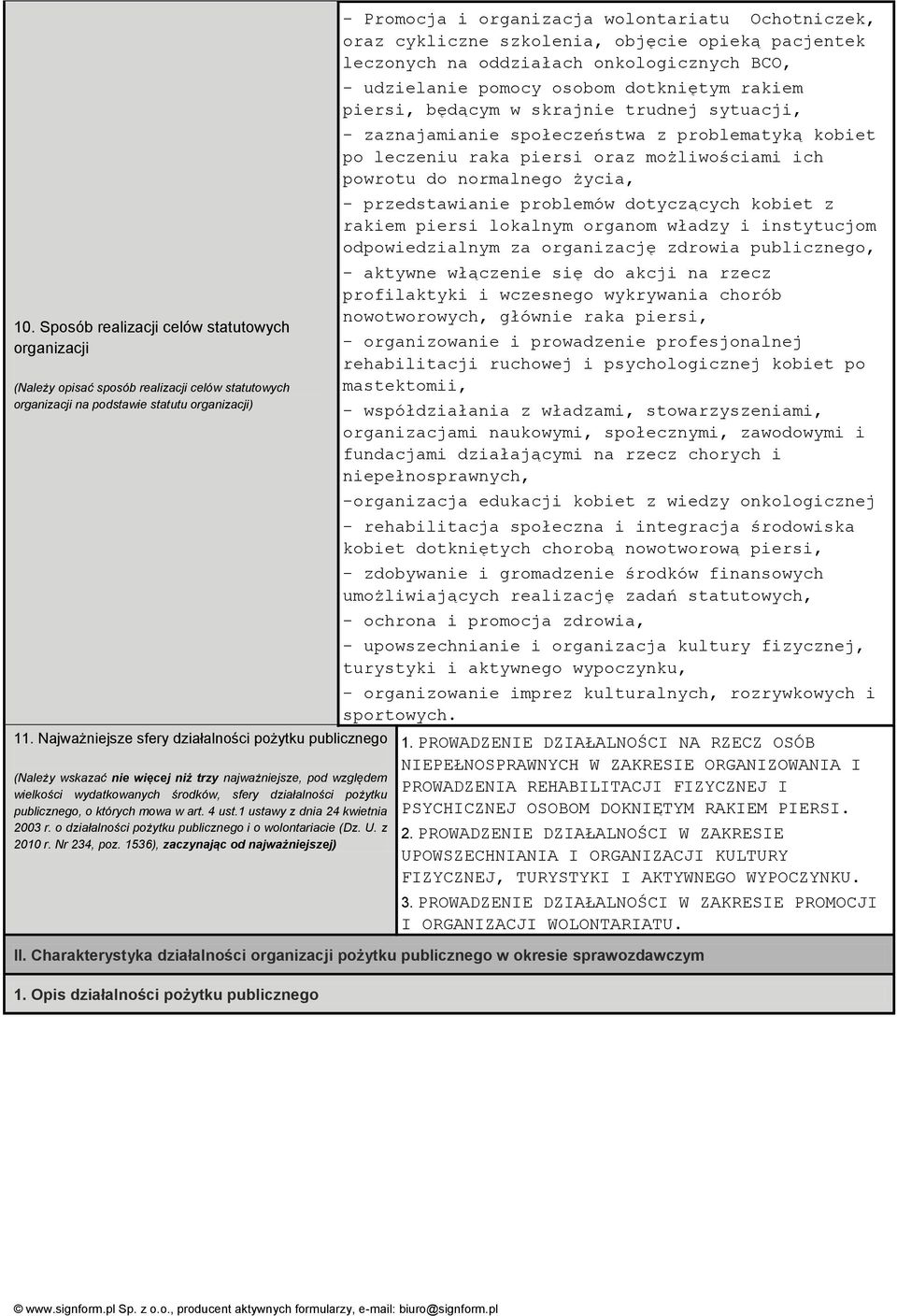 art. 4 ust.1 ustawy z dnia 24 kwietnia 2003 r. o działalności pożytku publicznego i o wolontariacie (Dz. U. z 2010 r. Nr 234, poz.