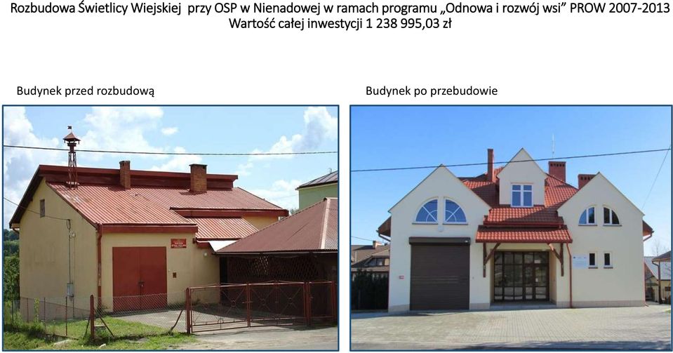 wsi PROW 2007-2013 Wartość całej inwestycji 1