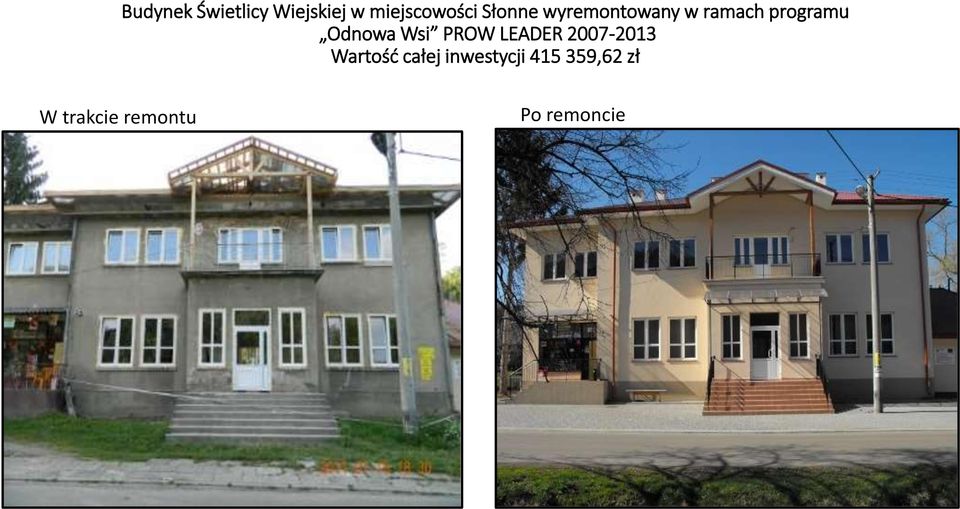 Wsi PROW LEADER 2007-2013 Wartość całej