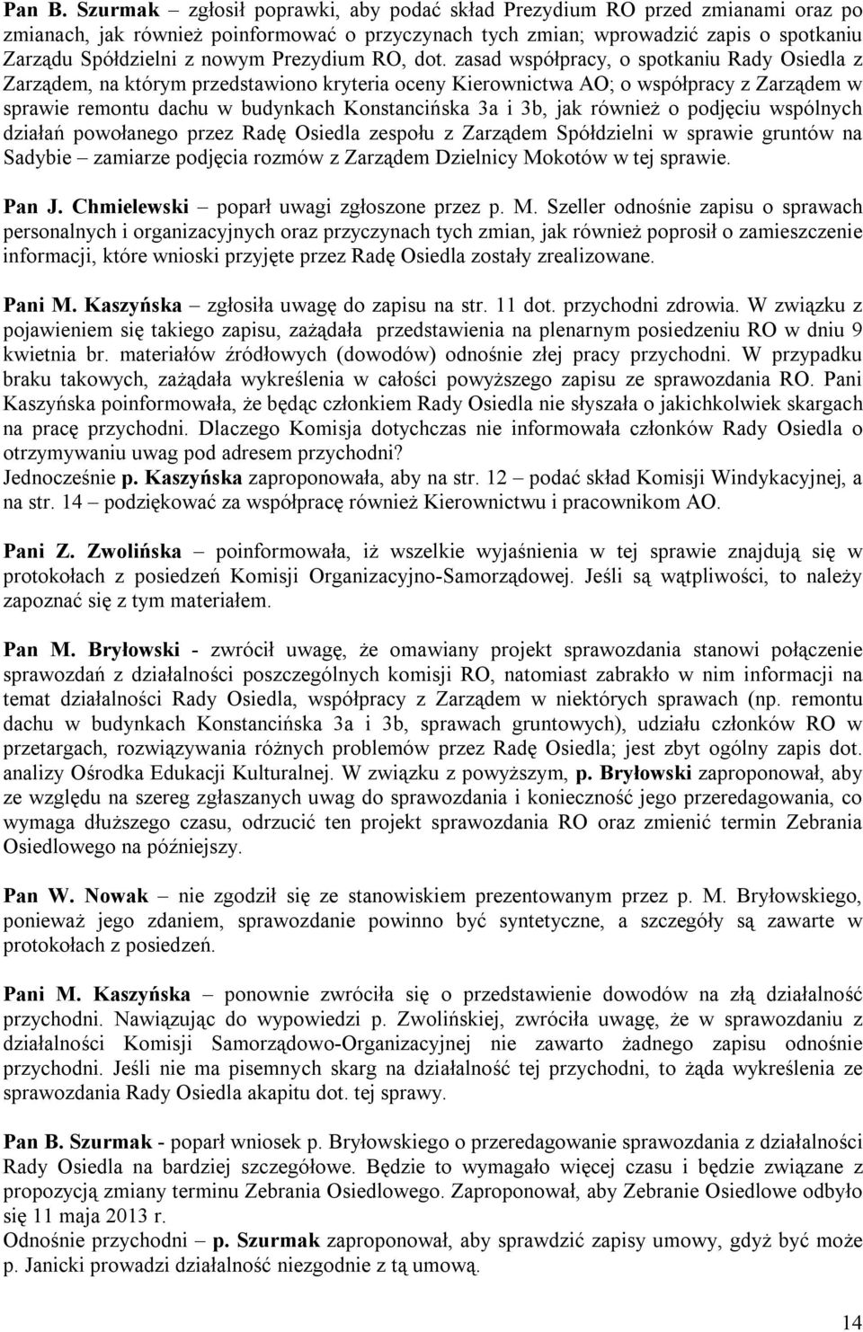 Prezydium RO, dot.