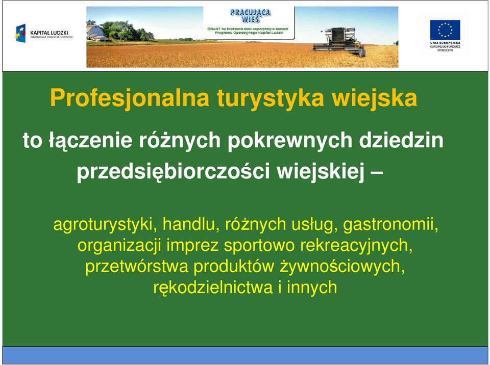 różnych usług, gastronomii, organizacji imprez sportowo