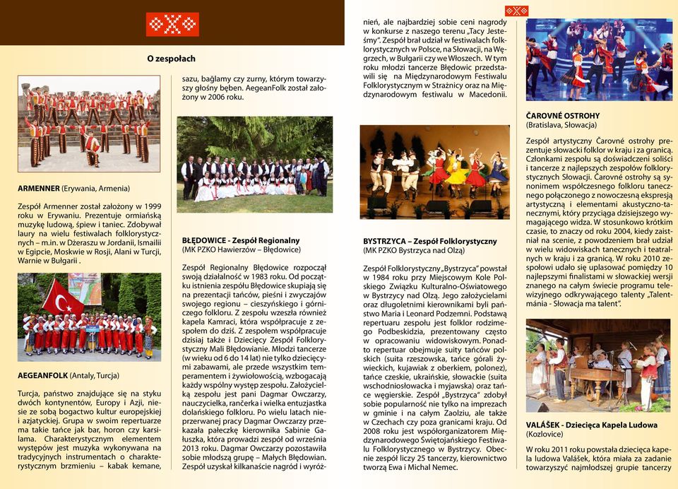 W tym roku młodzi tancerze Błędowic przedstawili się na Międzynarodowym Festiwalu Folklorystycznym w Strażnicy oraz na Międzynarodowym festiwalu w Macedonii.