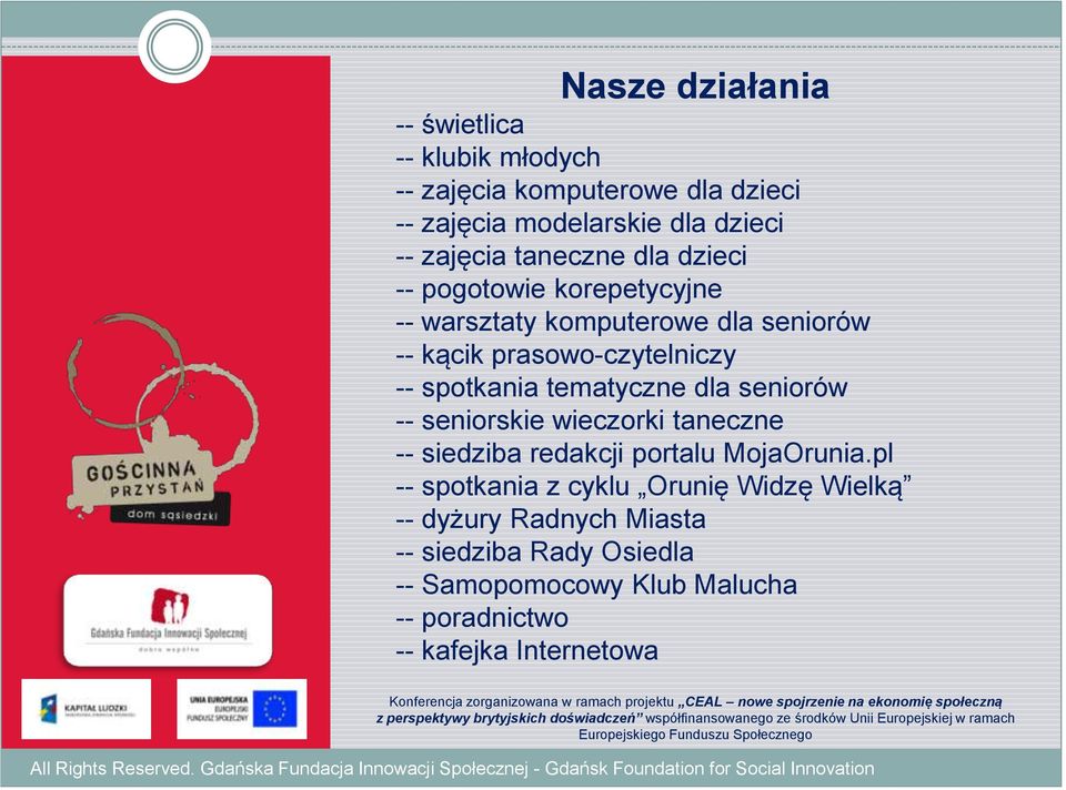 tematyczne dla seniorów -- seniorskie wieczorki taneczne -- siedziba redakcji portalu MojaOrunia.