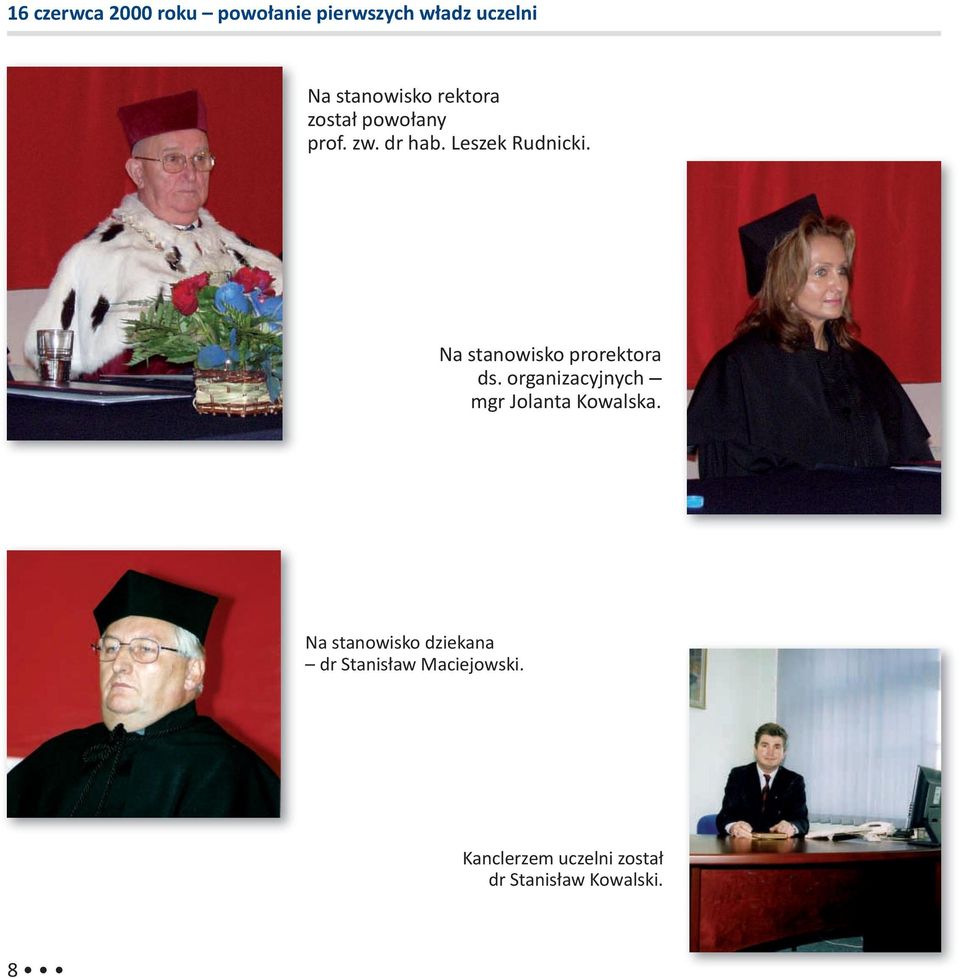 Na stanowisko prorektora ds. organizacyjnych mgr Jolanta Kowalska.
