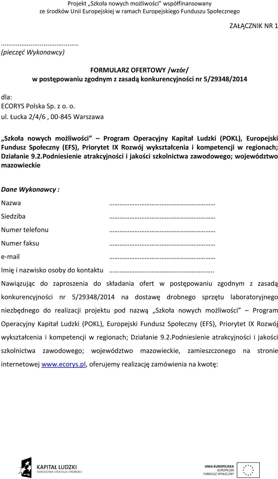 regionach; Działanie 9.2.