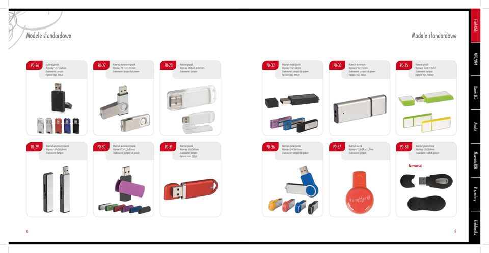 Pantone: min. 300szt PD-32 PD-36 Materiał: metal/plastik Wymiary: 55x17x8mm Pantone: min.