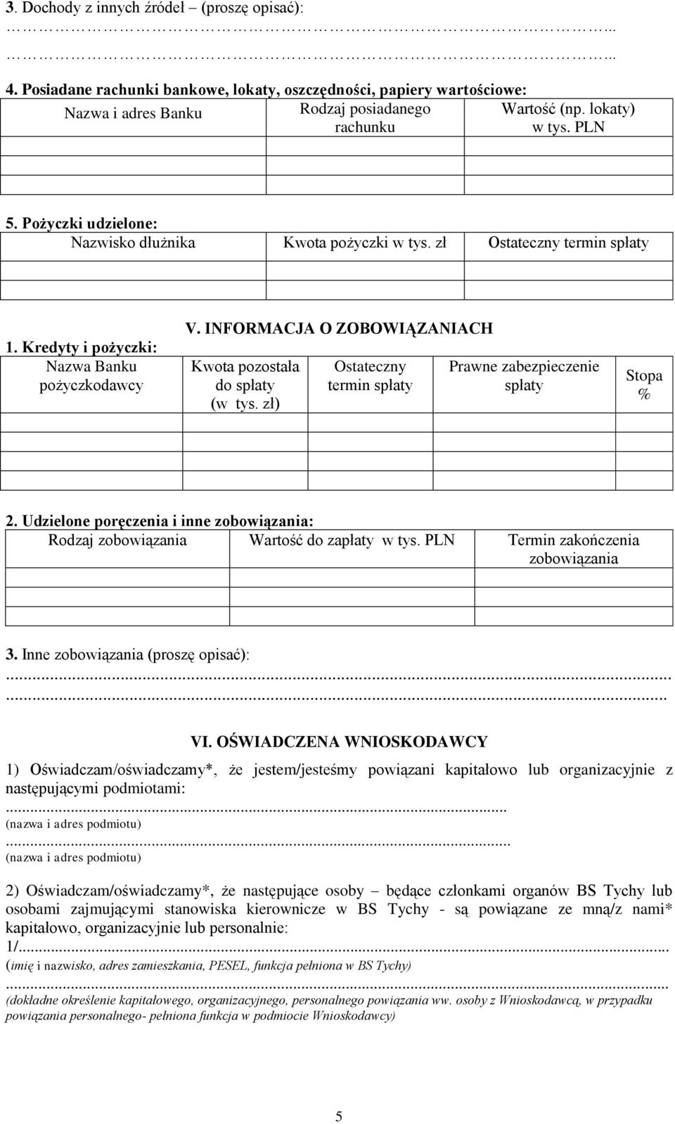 zł) Ostateczny termin spłaty Prawne zabezpieczenie spłaty Stpa % 2. Udzielne pręczenia i inne zbwiązania: Rdzaj zbwiązania Wartść d zapłaty w tys. PLN Termin zakńczenia zbwiązania 3.