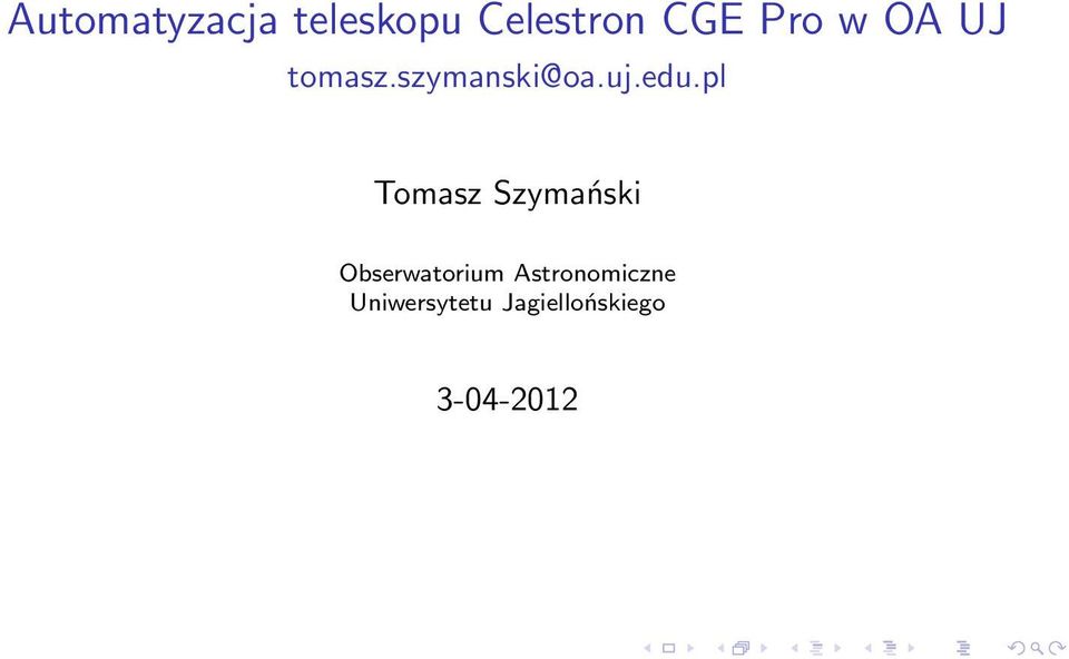 pl Tomasz Szymański Obserwatorium