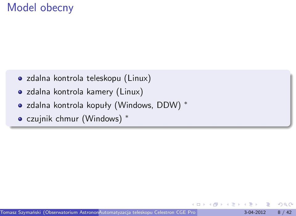 Tomasz Szymański (Obserwatorium Astronomiczne Automatyzacja
