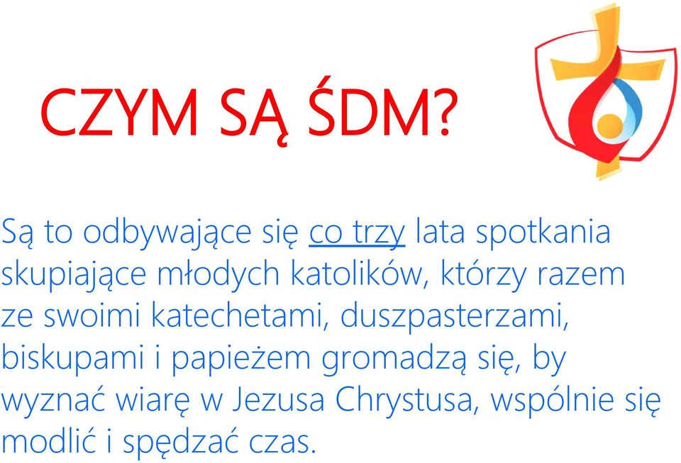 młodych katolików, którzy razem ze swoimi katechetami,