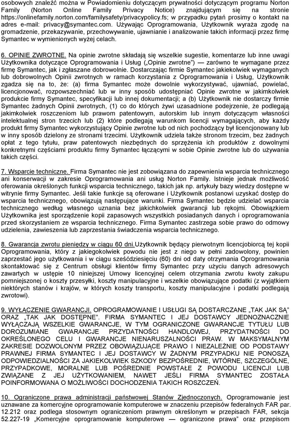 6. OPINIE ZWROTNE.
