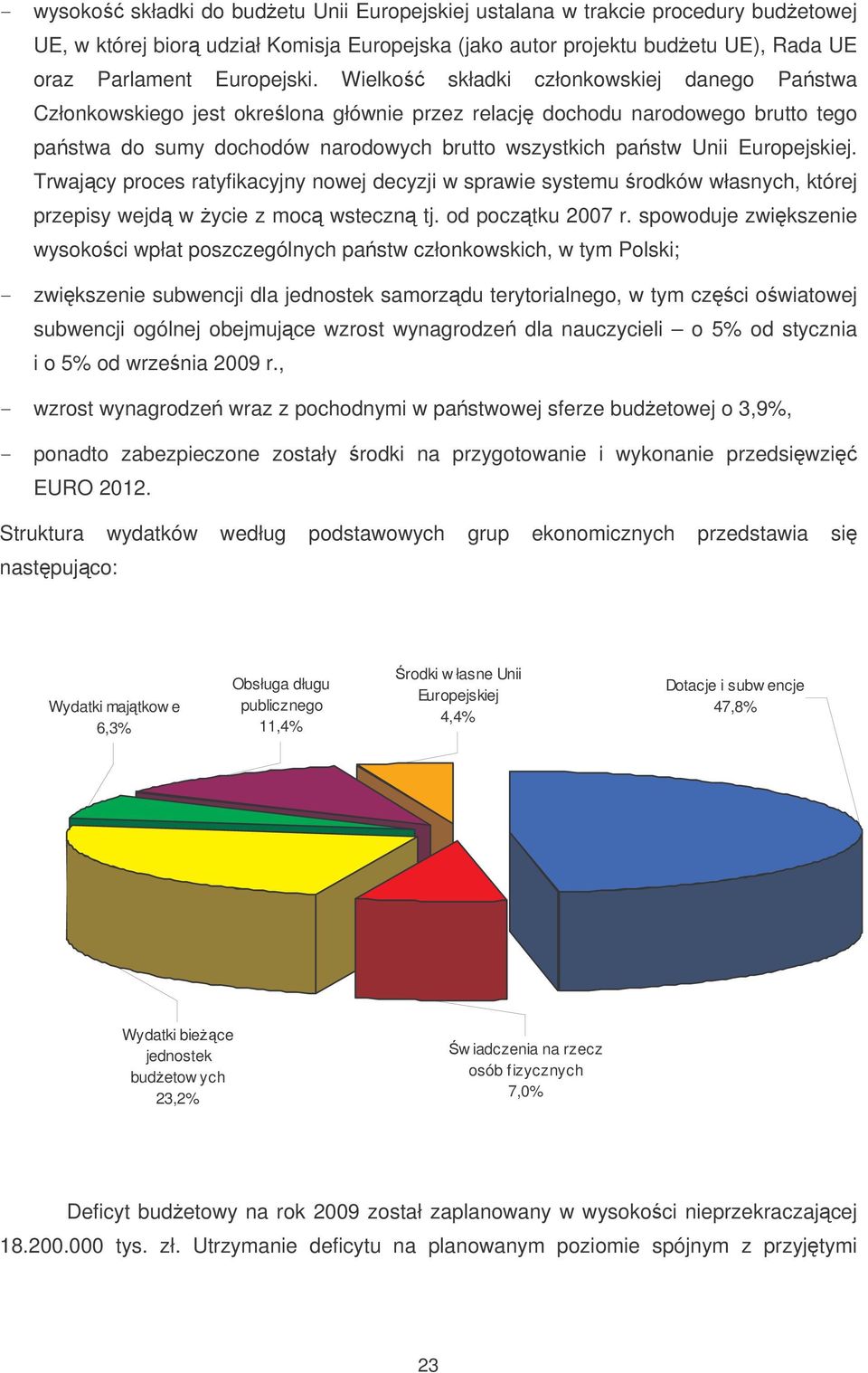 Europejskiej. Trwajcy proces ratyfikacyjny nowej decyzji w sprawie systemu rodków własnych, której przepisy wejd w ycie z moc wsteczn tj. od pocztku 2007 r.