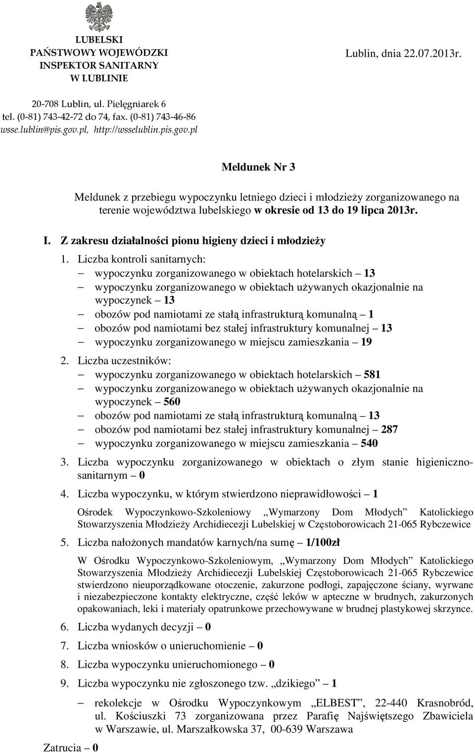 Z zakresu działalności pionu higieny dzieci i młodzieŝy 1.