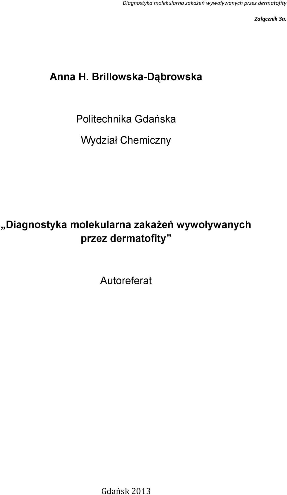 Gdańska Wydział Chemiczny Diagnostyka