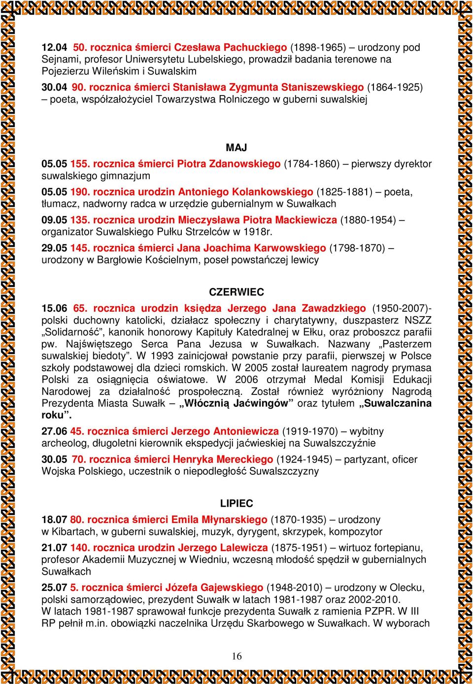 rocznica śmierci Piotra Zdanowskiego (1784-1860) pierwszy dyrektor suwalskiego gimnazjum 05.05 190.