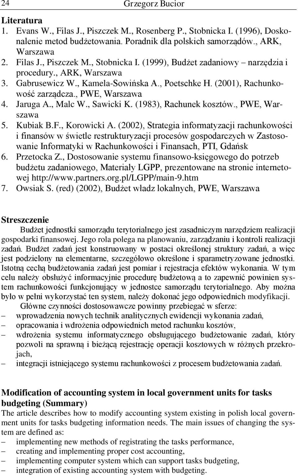 Kubiak B.F., Korowicki A.