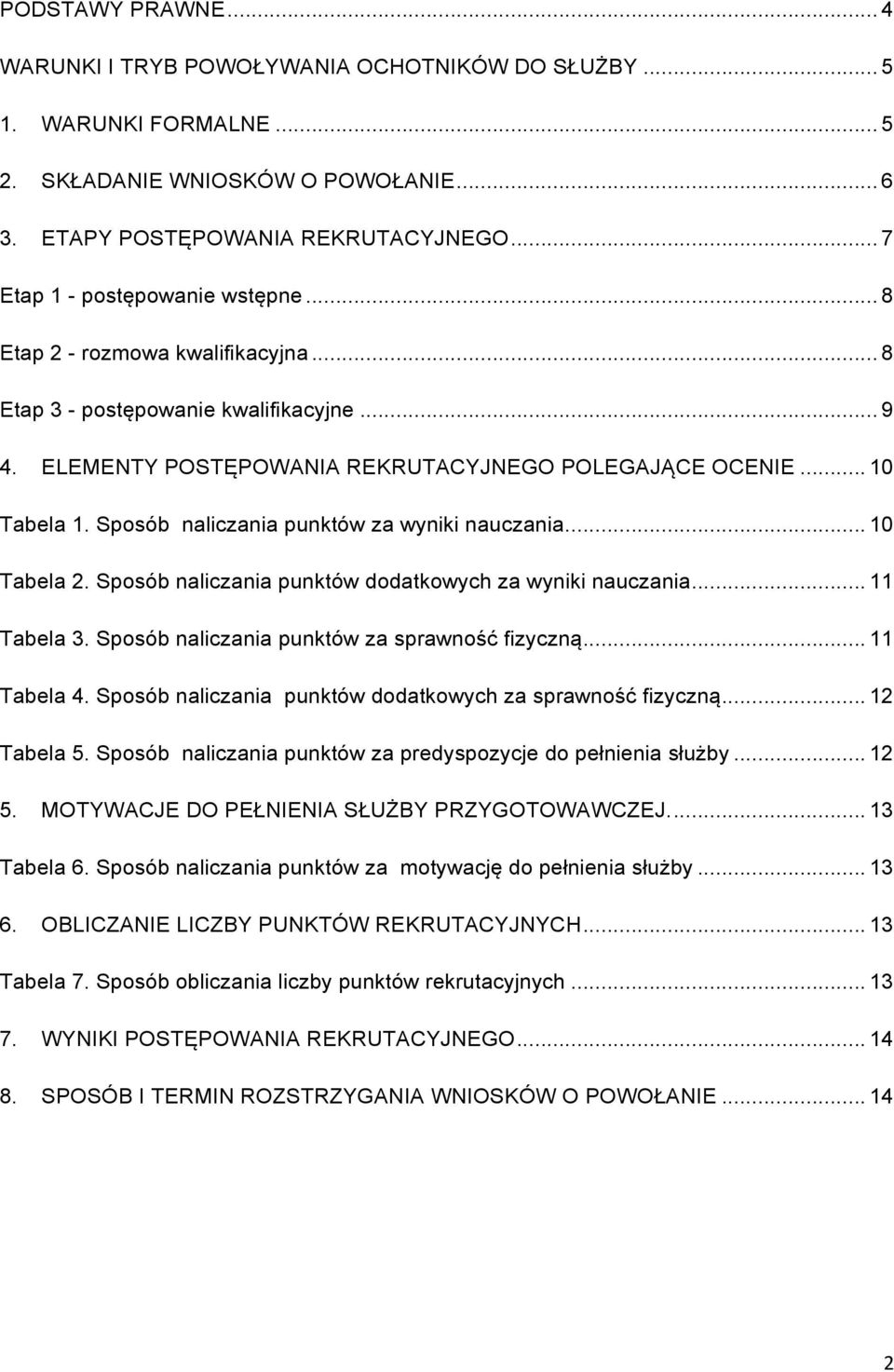 Sposób naliczania punktów za wyniki nauczania... 10 Tabela 2. Sposób naliczania punktów dodatkowych za wyniki nauczania... 11 Tabela 3. Sposób naliczania punktów za sprawność fizyczną... 11 Tabela 4.