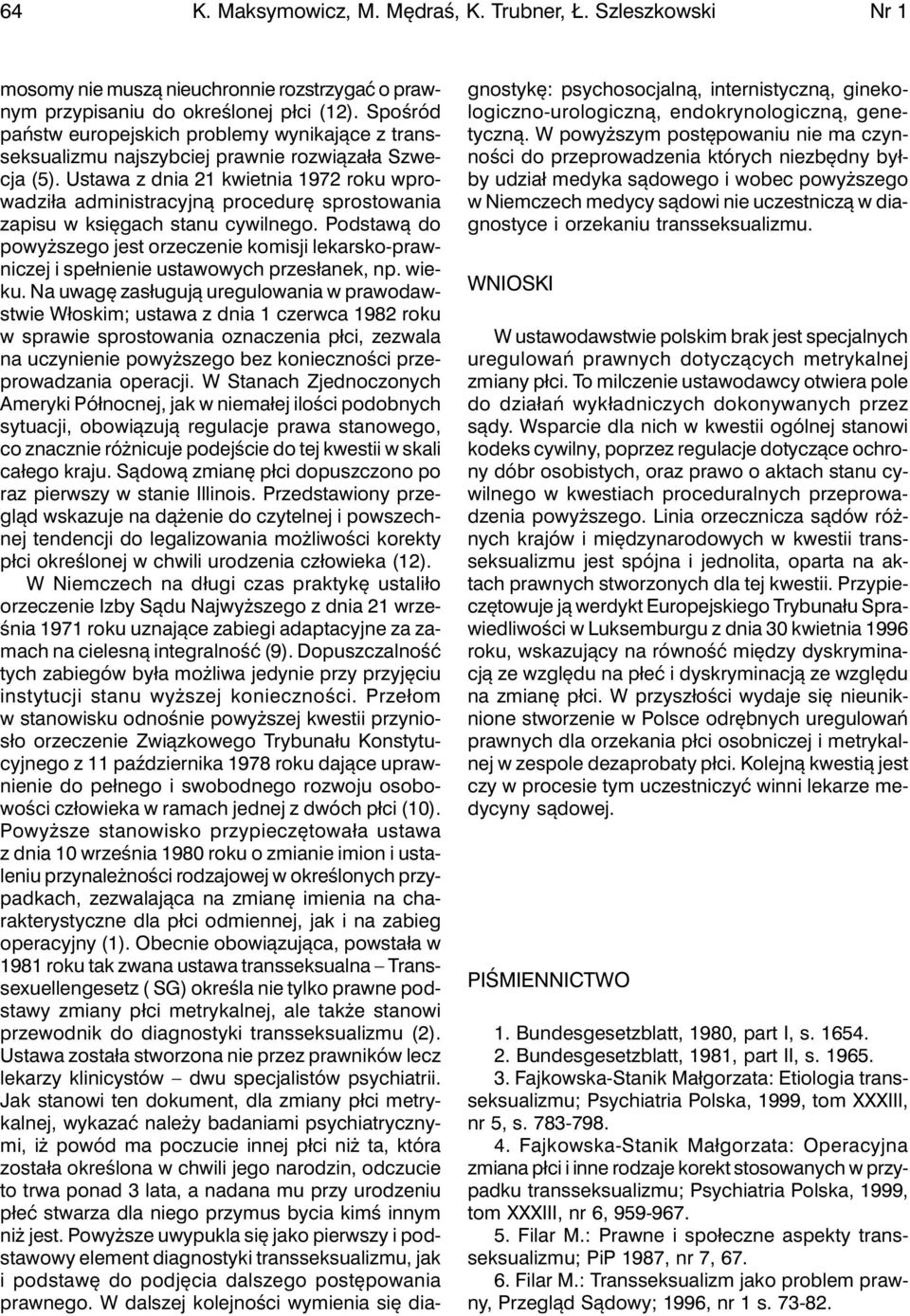 Ustawa z dnia 21 kwietnia 1972 roku wprowadziła administracyjną procedurę sprostowania zapisu w księgach stanu cywilnego.