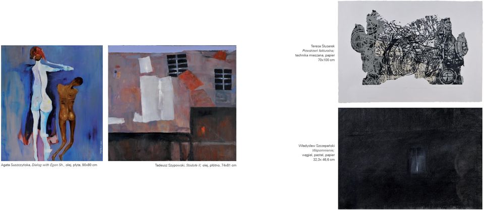 , olej, płyta, 90x80 cm Tadeusz Szypowski, Stodoła II; olej,