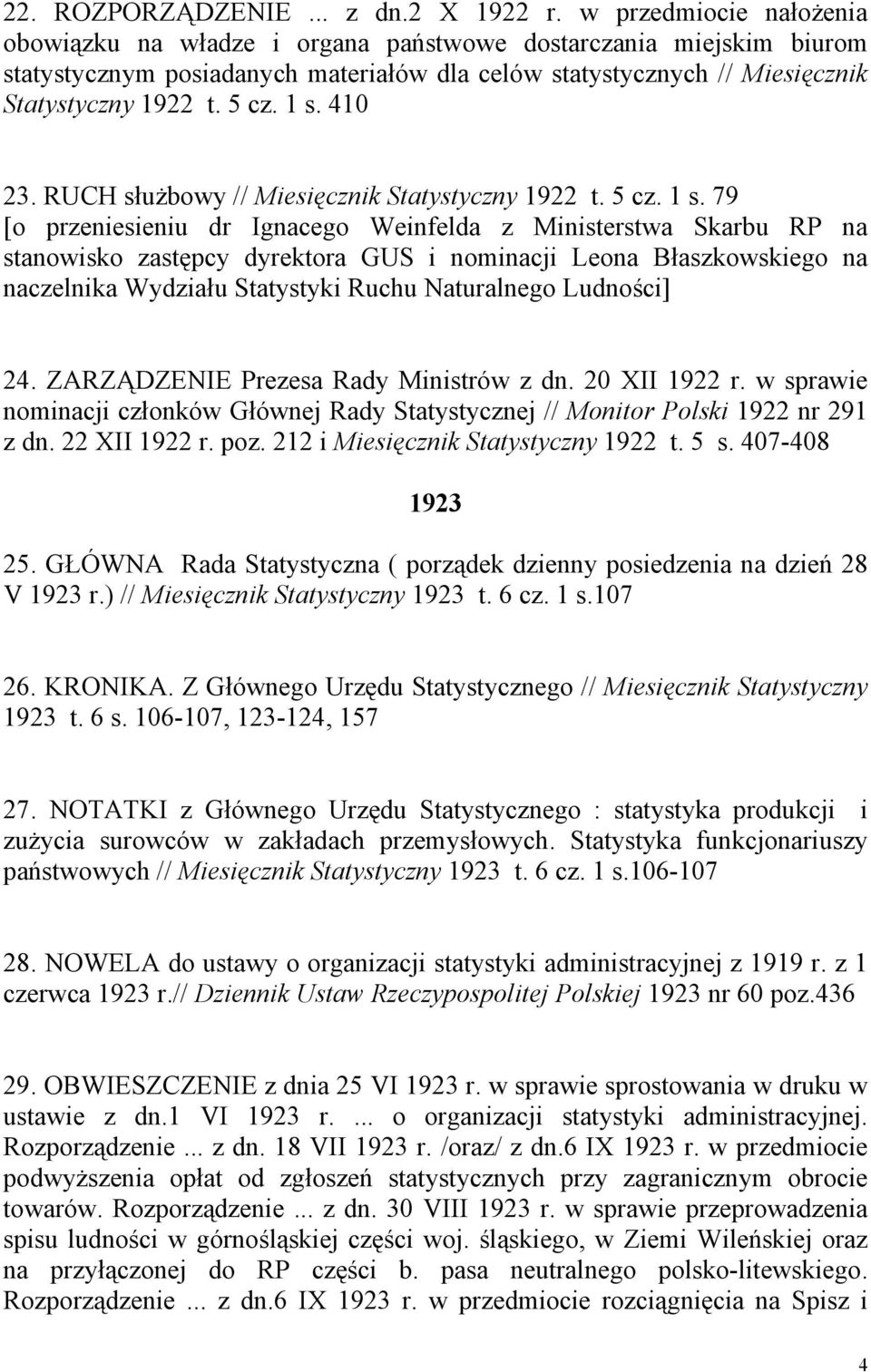 410 23. RUCH służbowy // Miesięcznik Statystyczny 1922 t. 5 cz. 1 s.