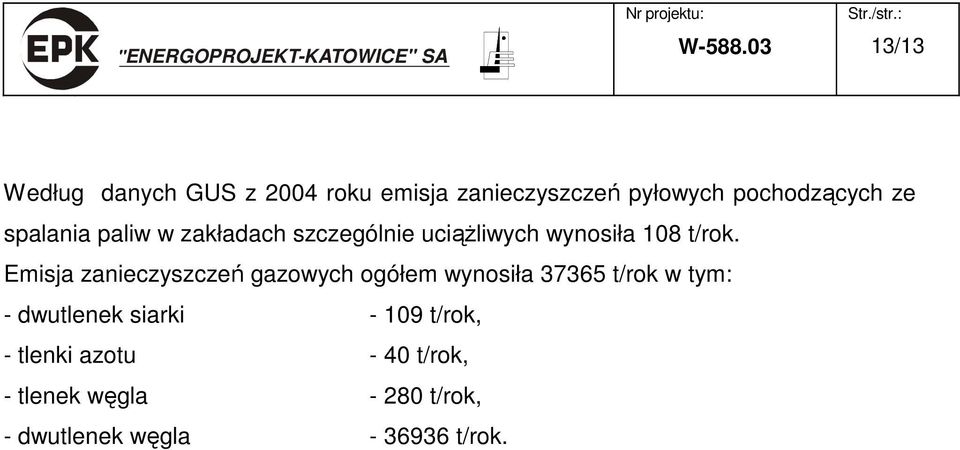 spalania paliw w zakładach szczególnie uciążliwych wynosiła 108 t/rok.