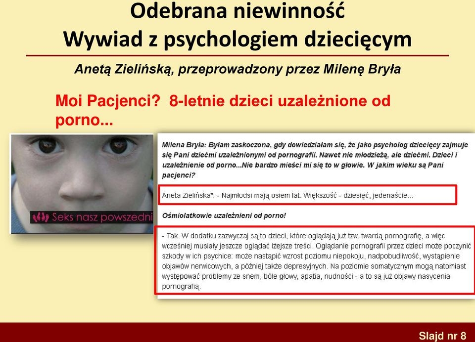 przeprowadzony przez Milenę Bryła Moi