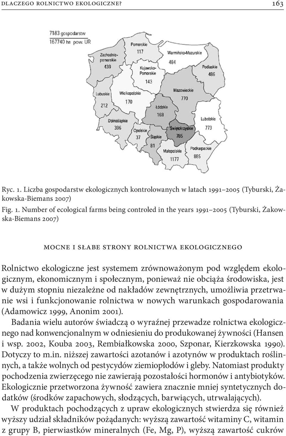 Liczba gospodarstw ekologicznych kontrolowanych w latach 19