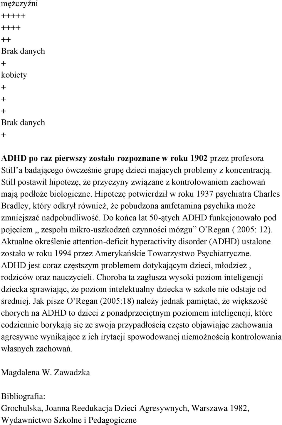 Hipotezę potwierdził w roku 1937 psychiatra Charles Bradley, który odkrył również, że pobudzona amfetaminą psychika może zmniejszać nadpobudliwość.