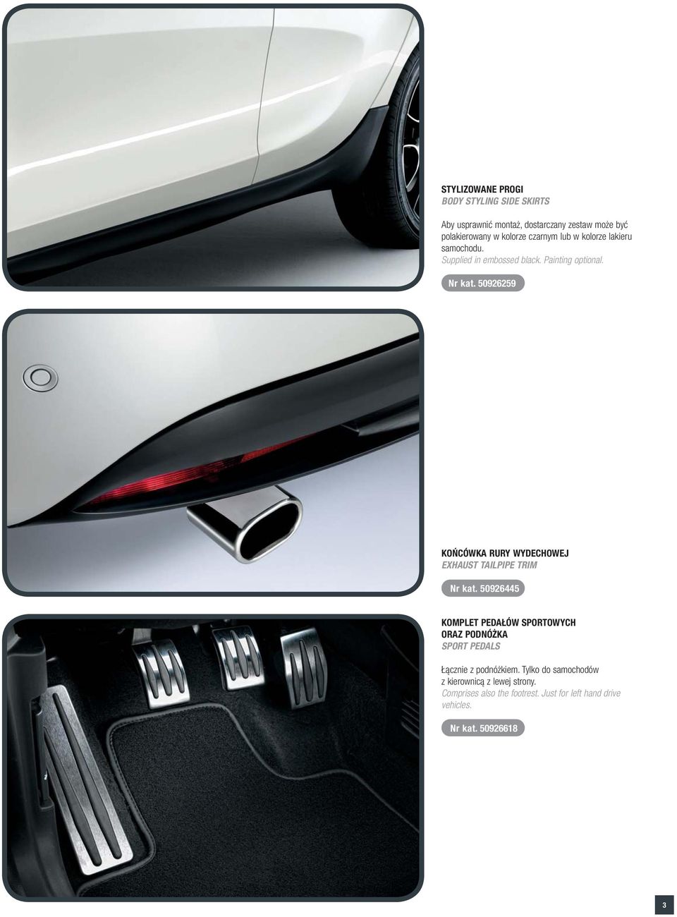 50926259 KOŃCÓWKA RURY WYDECHOWEJ EXHAUST TAILPIPE TRIM Nr kat.