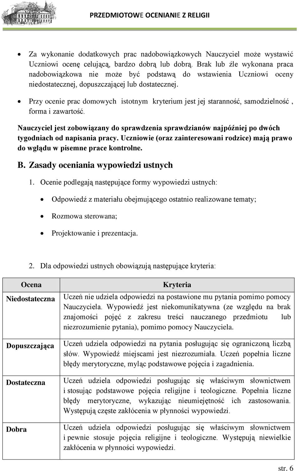 Przy ocenie prac domowych istotnym kryterium jest jej staranność, samodzielność, forma i zawartość.