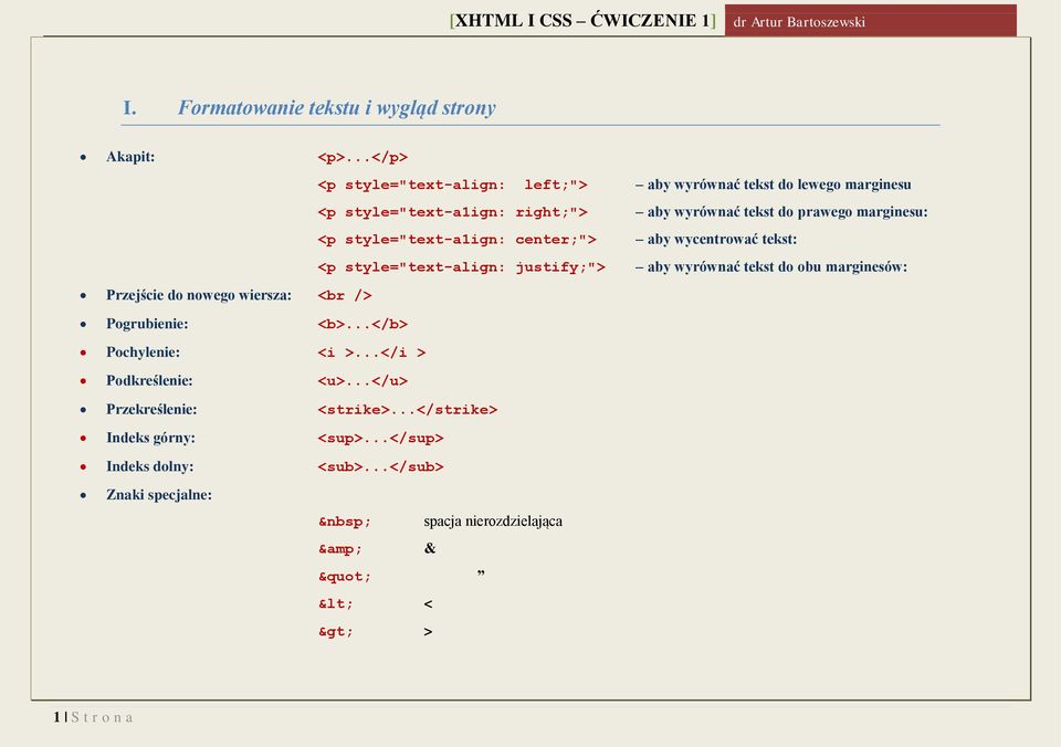 <p style="text-a1ign: center;"> aby wycentrować tekst: <p style="text-align: justify;"> aby wyrównać tekst do obu marginesów: Przejście do nowego