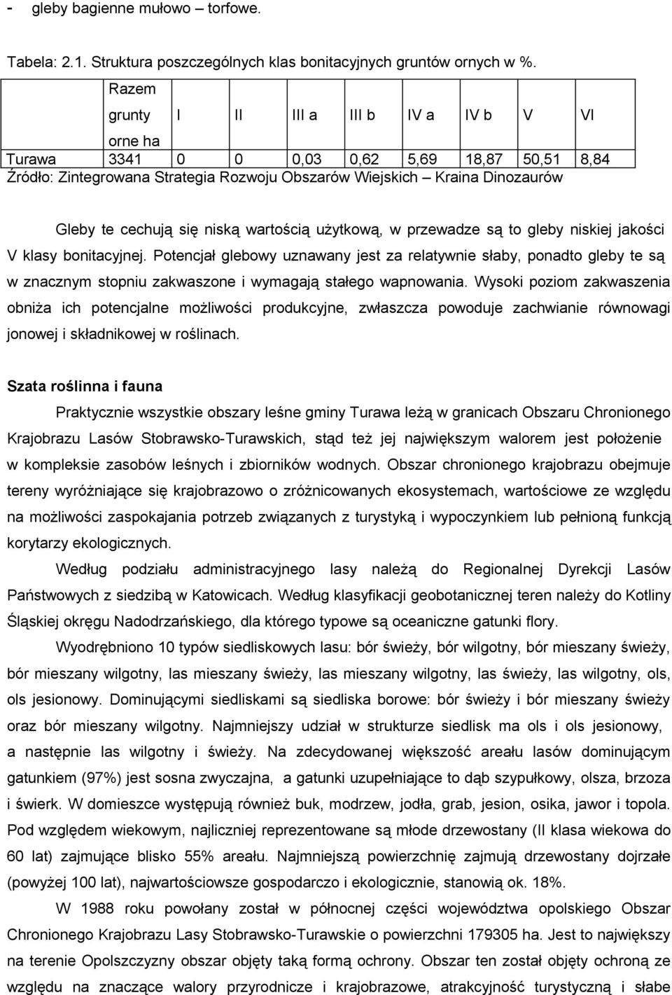 niską wartością użytkową, w przewadze są to gleby niskiej jakości V klasy bonitacyjnej.