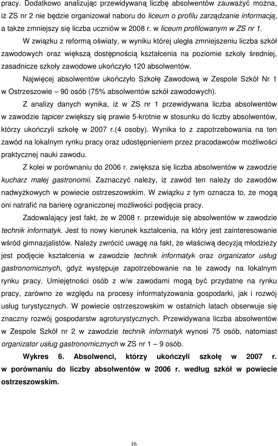 w liceum profilowanym w ZS nr 1.