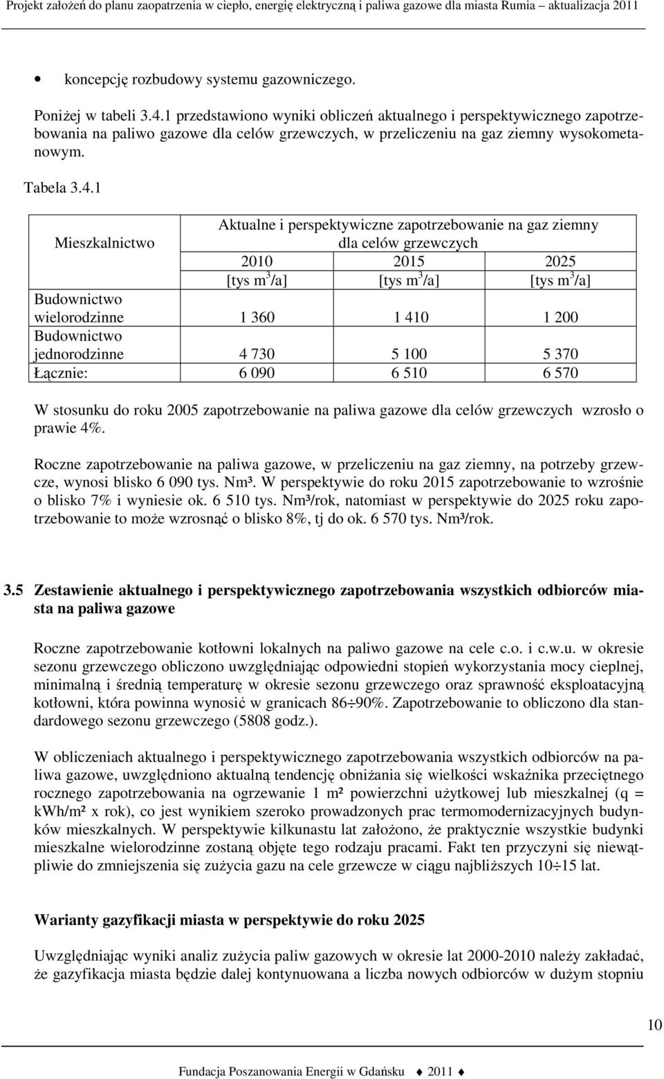 1 Aktualne i perspektywiczne zapotrzebowanie na gaz ziemny Mieszkalnictwo dla celów grzewczych 2010 2015 2025 [tys m 3 /a] [tys m 3 /a] [tys m 3 /a] Budownictwo wielorodzinne 1 360 1 410 1 200