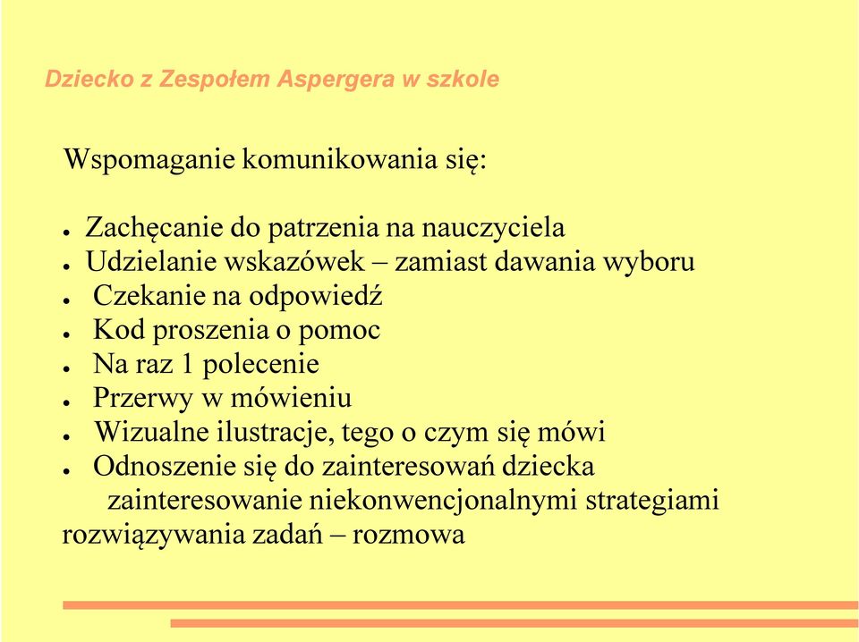 polecenie Przerwy w mówieniu Wizualne ilustracje, tego o czym się mówi Odnoszenie się do