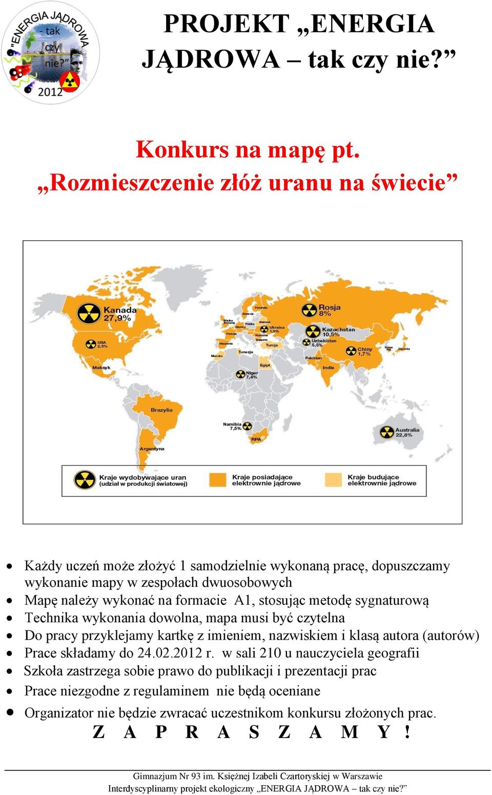 mapy w zespołach dwuosobowych Mapę należy wykonać na formacie A1, stosując metodę sygnaturową Technika wykonania